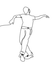 Drawings line, young modeling poses