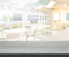 Table Top And Blur Restaurant Of Background