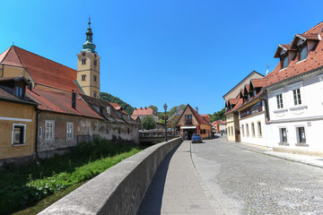 Fototapeta premium Samobor/Croatia-May 7th,2020: Samobor town empty days before Croatia eases restrictive measures during corona virus epidemic and ends lock down