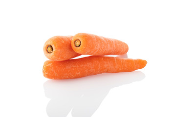 Carrot. Three carrot on a white background. (Tr - havuc)
