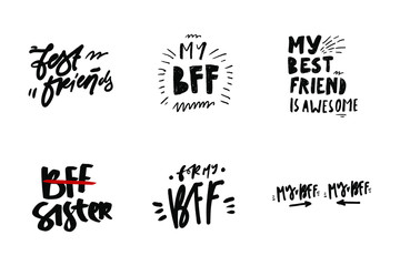 BFF  hand lettering t-shirt design illustration collection