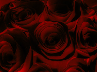 Naklejka premium Beautiful abstract color pink and red flowers graphic on black background and light black and black flower frame and red leaves texture, dark background, red banner, red background