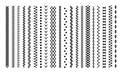 Collection stitch patterns. - obrazy, fototapety, plakaty