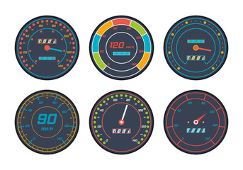 Engine speedometer icons.