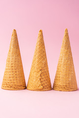 Ice cream cones summer concept