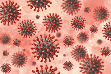 3d rendering illustraion of a covid 19 virus outbreak