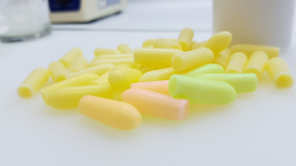 Pastel colored medicine suppositories