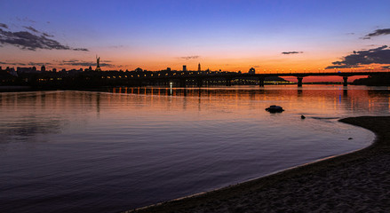 Fototapeta premium sunset over the river