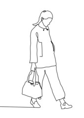 Drawings line, young modeling poses