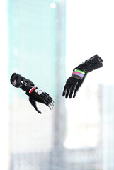 two bionic prostheses soar in the air
