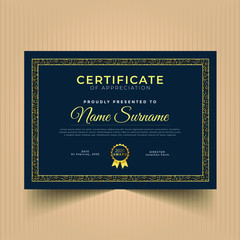 Certificate of appreciation with modern design