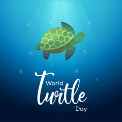 turtle in the ocean vector for world turtle day on 23 may