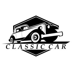 classic car logo design vector 