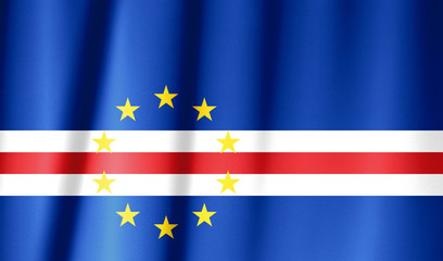 Cape Verde flag on smooth silk texture