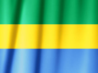 Gabon flag pattern on the fabric texture ,vintage style