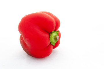 red bell pepper on white background