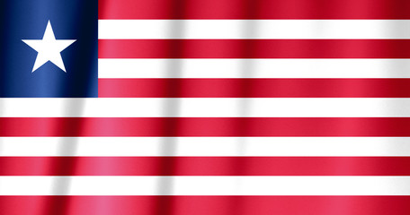 Liberia flag pattern on the fabric texture ,vintage style