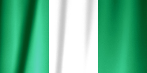 Nigeria flag on a silk drape
