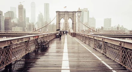 Papier Peint photo Lavable Brooklyn Bridge pont de brooklyn new york