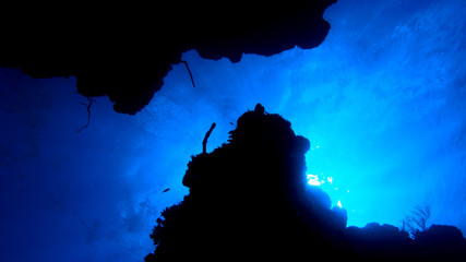 Underwater caves of Cozumel