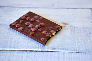 Chocolate bar with hazelnuts