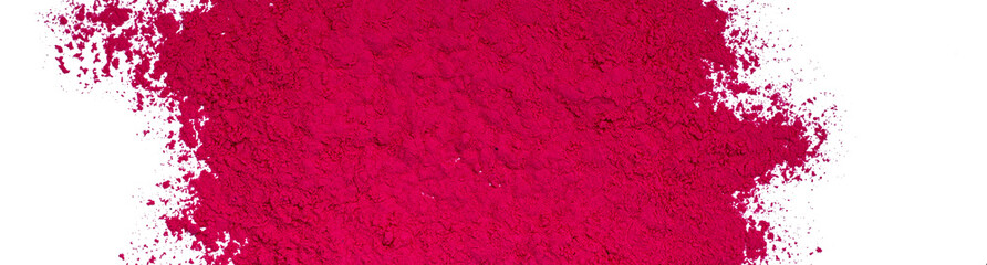 Abstract background of red dry powder paint. Copy space,banner.