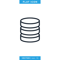 Database Server Storage Icon Vector Logo Design Template