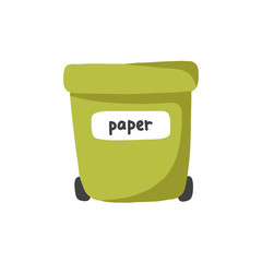 recycling paper bin doodle icon, vector illustration