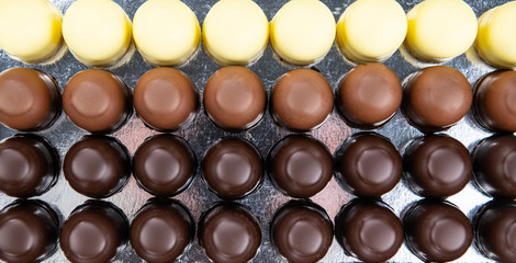Chocolate Marshmallows (close up shot; selective focus)