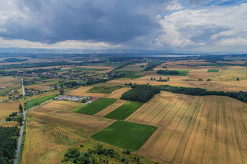 Naklejka premium Village country farming shapes in field