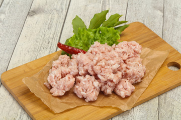 Homemade pork minced meat for cooking