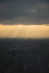 Fototapeta premium sunset clouds over city