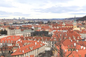 Fototapeta na wymiar The panoramic view in Prague city of Czech Republic