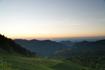 sunset in the mountains