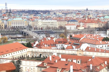 Fototapeta na wymiar The panoramic view in Prague city of Czech Republic