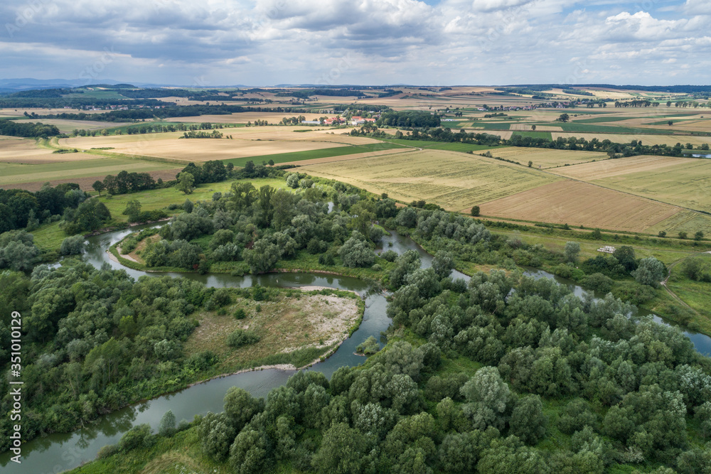 Wall mural nysa klodzka river in omochow polish village in poland