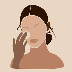 Female face and beauty cosmetic mask.  Beauty and skin care product concept.  Beauty treatment illustration.