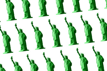 statue of liberty toned green pattern © World of AI