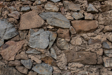 different and colorful stone wall