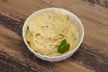 Hummus snack with olive oil