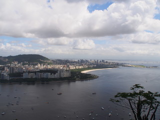 View on the city from the Sugarloaf Mountain, Rio de Janeiro, Brazil
