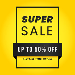 vector illustration of a sale poster with yellow background