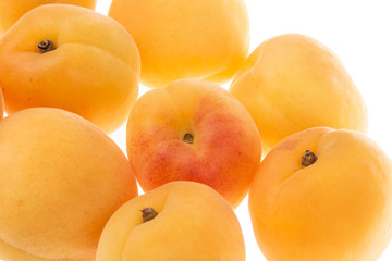 fresh ripe apricot fruits isolated on white