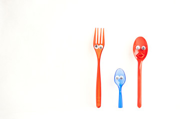 disposable spoons and forks with eyes