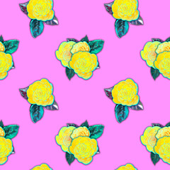 Watercolor flowers and ornate patterns. Modern baroque. Seamless pattern.Design for wallpaper, textile, fabric, background, covers, packaging, wrapping paper.