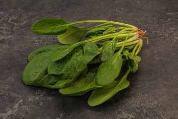 Fresh green Spinach leaves heap