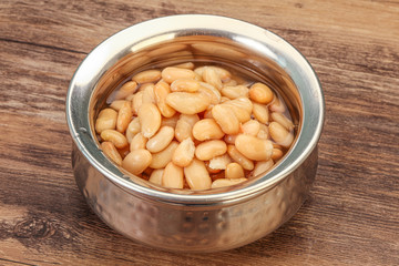 White beans kidney in the bowl