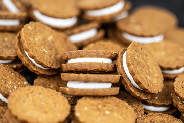 Hazelnut Cream Cookies for use as background or as texture