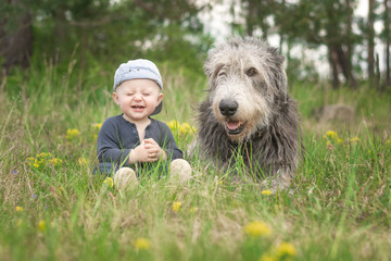 infant with human's best friend