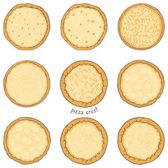 Pizza base, sketching illustration